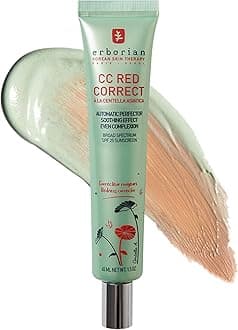 Color Correcting CC Cream with Centella Asiatica, Red Correct - Light Multi-Purpose Facial Concealer with Illuminating Finish Soothes & Hydrates - SPF Korean Skincare Skin Perfector - 1.5 Oz