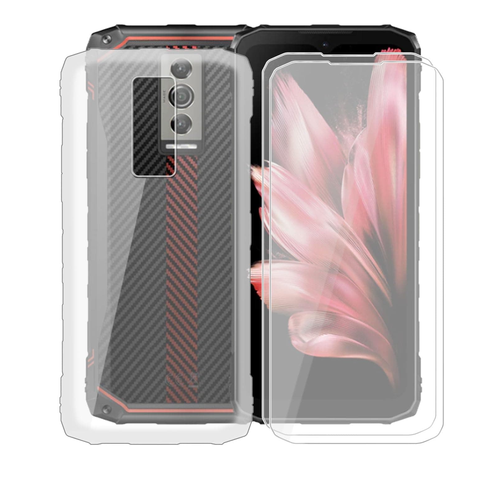 Phone Case for Doogee Blade 10 (6.56"), with 2 x Tempered Glass Screen Protector, Ultra-Thin Clear Soft TPU Bumper Anti-Scratch Shock-Proof Case for Doogee Blade 10 - Clear