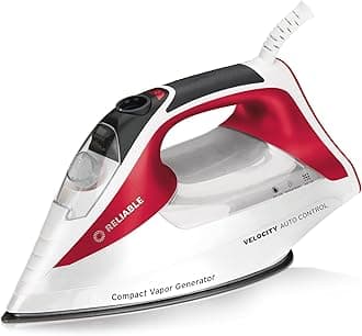 - Reliable Velocity 270IR Steam Iron - Auto Control Compact Vapor Generator with Sensor Technology, Patented Technology for Continuous Steam, Zero Leaks, Perfect Temperature, 8 Programmable Heat Setting