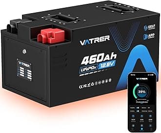 12.8V 460Ah Self-Heating LiFePO4 RV Battery, APP Monitoring, Built-in 300A BMS, Max. 3840W Load Power, 5880Wh Usable Energy, 5000+ Cycles Lithium Battery, Perfect for RV, Motorhomes