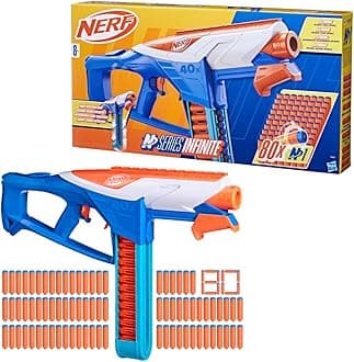 N Series Infinite Dart Blaster, 80 Nerf N1 Darts Compatible Only with N Series Blasters, 40 Fast Load Battle Belt, Ages 8+