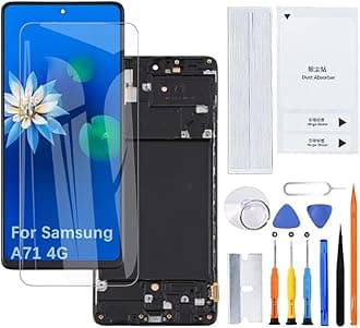 Display Screen for Samsung Galaxy A71 4G TFT A715F A715F/DS A715F/DSN A715F/DSM LCD Screen Replacement Assembly Kit with Frame（Without Fingerprint）