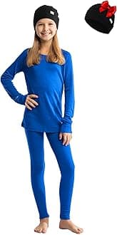 Merino Wool Base Layer Kids Set - Midweight Unisex Merino Wool Thermal Underwear For Kids Top, Bottom, Cuff Beanie