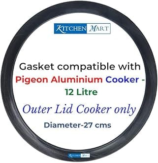 Kitchen Mart Gasket compatible with Pigeon Aluminium Pressure cooker (Outer Lid) (12 Litres)
