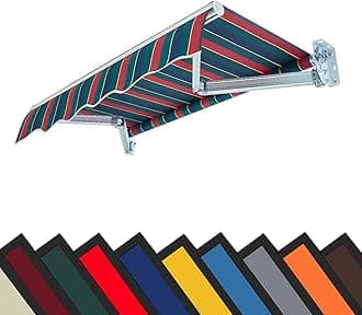 Retractable Patio Awning Replacement Fabric Waterproof Many sizes Shade Sun Shade Awning Cover Outdoor Patio Canopy Sunsetter Deck Awnings Polyester,Frameless ( Color : L X W , Size : (8.2x5ft) )