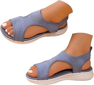 HEONSATI Wide Fit Orthopedic Sandals for Women Uk with Arch Support Summer Ladies Wedge Sandals Walking Platform Casual Beach Shoes Comfy Washable Slingback Slide Sport Open Toe Memory Foam