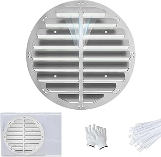 Ac Air Deflector Outdoor, Round Window Ac Deflector Stainless Steel, Air Conditioner Vent Deflector, Heat Dissipation Shutter for AC Compressor and Condenser Grilles, Thickness 0.03 in(43cm/17in)