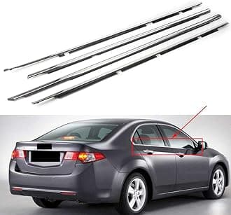 Newsmarts 4pcs Weatherstrip Window Moulding Trim Seal Belt for Honda Accord 2008-2012 Replaces#72410-TA0-A01 72450-TA0-A01 72910-TA0-A01 72950-TA0-A01, Chrome Door Outside Trim Seal