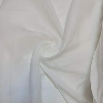 Plain/Solid Dyed 100% Cotton Muslin Fabric (Mulmul/Voile/Cheesecloth) | Soft & Lightweight Dress & Craft Material | 45" (112cm) Wide | Sold Per Meter (Pre-Cut Lengths) (White, 5 Meter)