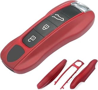 Bordeaux red Key Fob Cover Compatible with Porsche Cayenne 2018-2025 Panamera 2017-2024 911 2019-2023 Taycan 2019-2024 Compatible with Porsche Key Cover