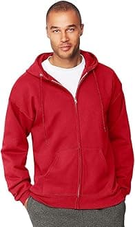 Hanes by Men's Ultimate Cotton Heavyweight Full Zip Hoodie_Deep Red_L