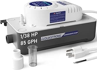Aquastrong 1/38 HP 85 GPH HVAC Condensate Pump, 115V/230V, Automatic Safety Switch, AC Condensate Removal for Air Conditioner, Furnace, Dehumidifier, 3.3' Power Cord