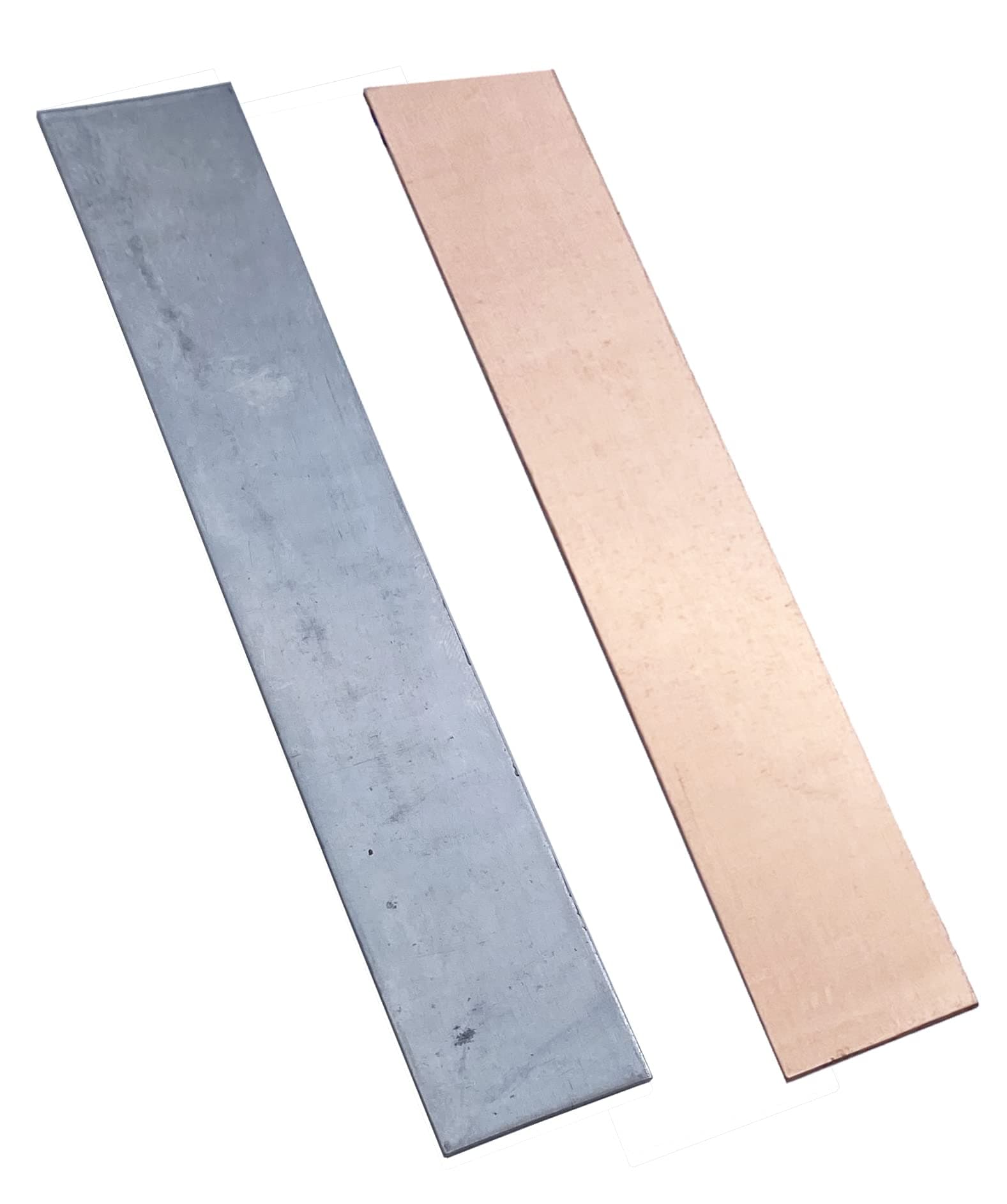 Pure Copper Zinc Anode Set 99.95% High Purity Electrode Strips 0.04''X1''X6''(1Mmx25Mmx152Mm) (19 Ga) Strip For Electroplating And Plating