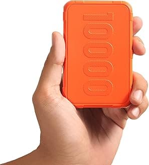 Ambrane 10000mAh Power Bank, Rugged & Slim, 22.5W Fast Charging, Compact & Travel-Friendly, USB & Type-C Output, PD & QC, Compatible with iPhone, Samsung, Oneplus & All Android (Force 10K, Orange)