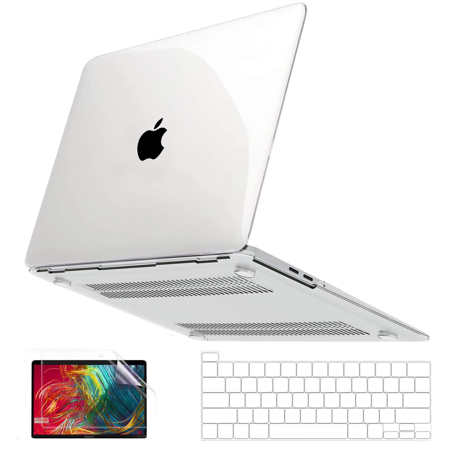 Compatible with MacBook Pro 13 inch Case M2 2025 2024 2023 2022 2021-2016 M1 A2338 A2251 A2289 A2159 A1989 A1708 A1706, Plastic Hard Shell Case+ Keyboard Cover+ Screen Protector, Crystal Clear
