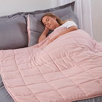 Brentfords OHS Weighted Blanket Adult 4kg Blush Pink, Sleep Therapy Anxiety Autism Insomnia Anxiety Relief for Adults, Single - 125 x 150cm - (Disclaimer Only suitable for age 3+ years)