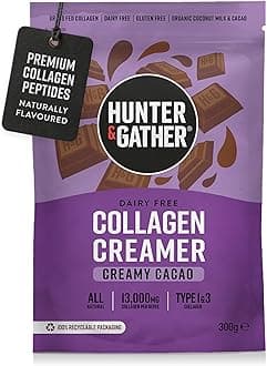 Collagen Creamer for Coffee I Creamy Cacao I 300g I Grass Fed Type 1 & Type 3 Bovine Collagen Peptides I Dairy Free I 13,000mg per Serve I Support Hair, Skin, Nails, Muscles