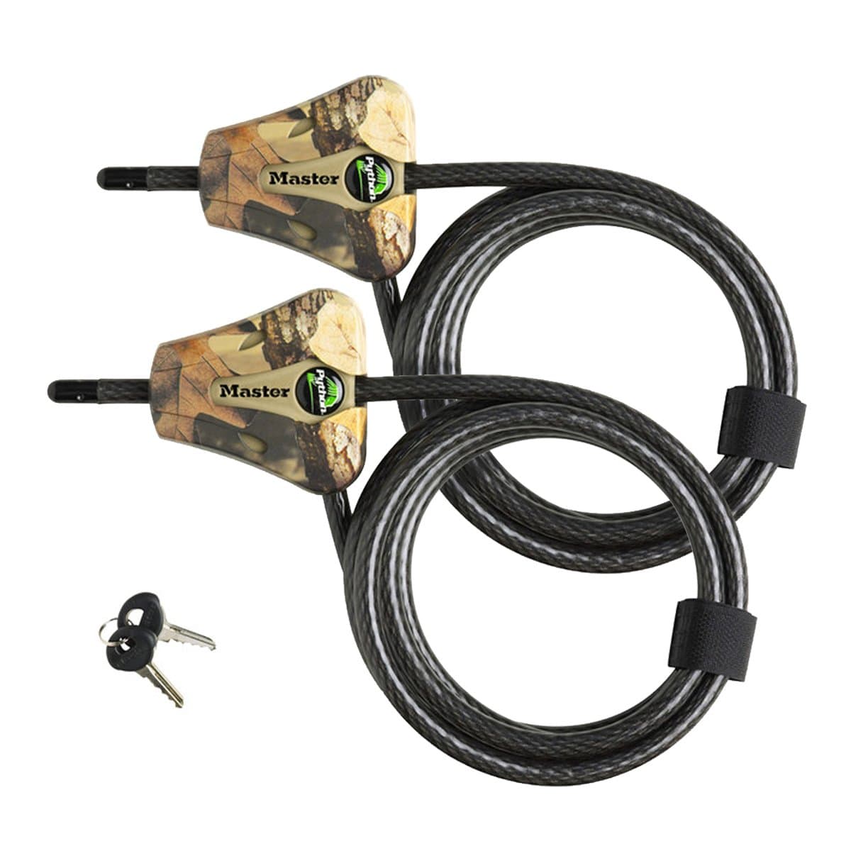 Master Lock Python Trail Camera Adjustable Camouflage Cable Locks w/4 Keys, 8418KA-2 CAMO 2-Pack