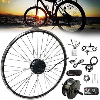 NYANS Electric Bike Conversion Kit, Batteries not Included, 20 24 26 27.5 28 29 Inch 700C Rear Wheel, 24V 36V 48V 250W 350W 500W Rear Drive Spinner Motor,48V500W-24in