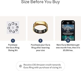 Oura Gen3 Heritage Smart Ring - Size 7, Gold | Sleep, Heart Rate and Fitness Tracking Wearable - Up to 7 Day Battery Life - iOS/Android Compatible - Size First with Oura Sizing Kit