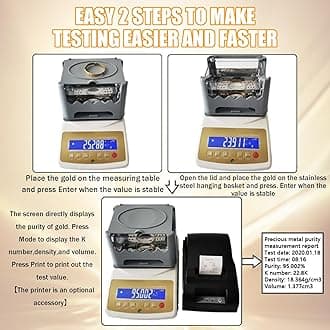 Digital Gold Purity Analyzer Meter ，K Value Tester & Density Meter for Gold Silver，Precious Metal Testing Machine ，Jewelry Tools，Electronic Purity Content Detector (WLD-1200K)