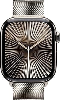 Apple Watch Series 10 [GPS + Cellular, 42mm] - Natural Titanium Case with Natural Milanese Loop, S/M (Renewed)