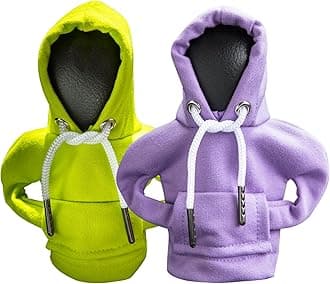 2Pcs Car Shift Knob Hoodie, Gear Shift Hoodie, Funny Sweater for Gearshift, Automotive Interior Accessories (Green and Purple)