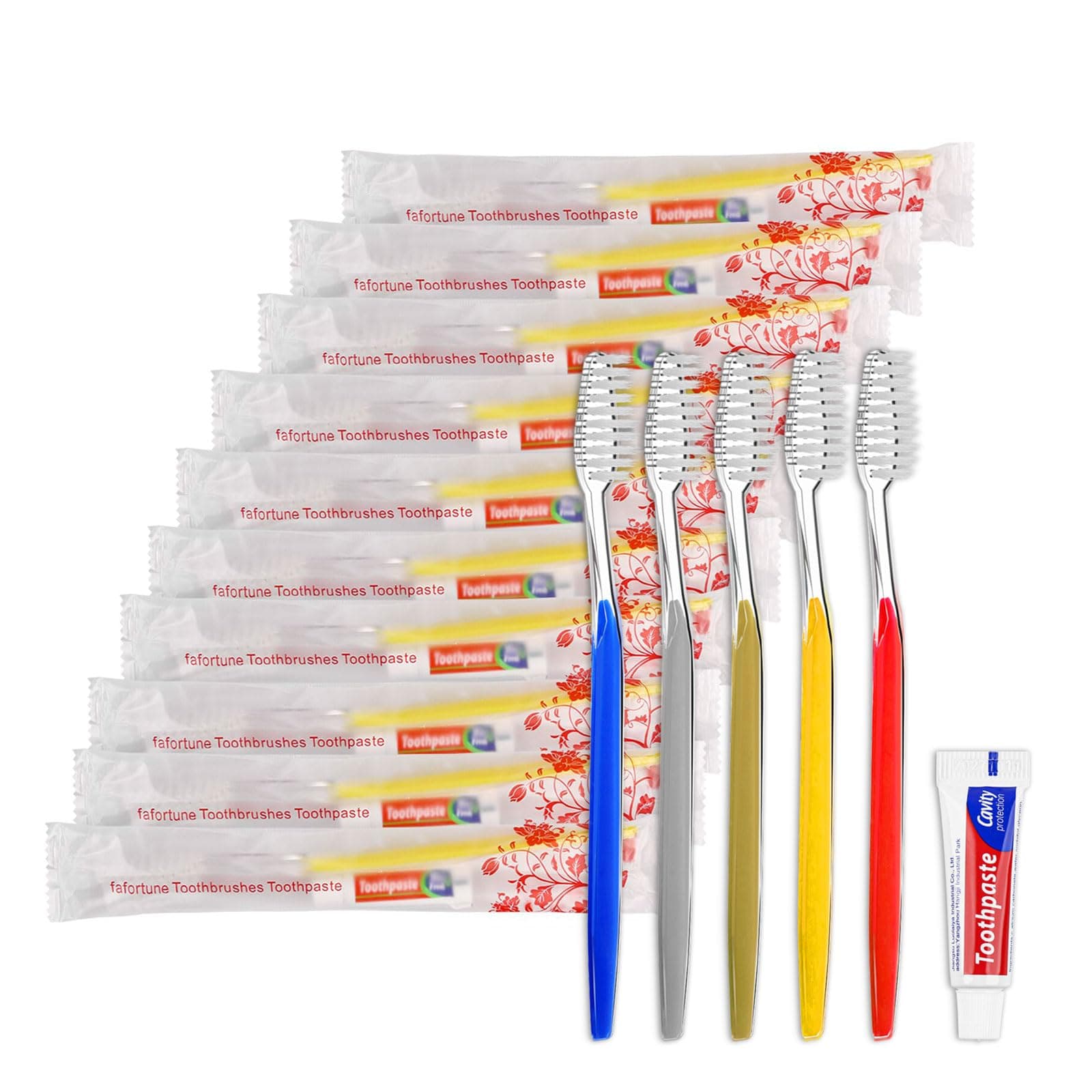 20pcs Disposable Toothbrushes with Toothpaste (5 Colors)