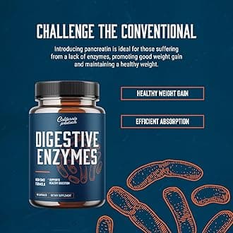 Digestive Enzyme Supplements for Gut Health - Pancreatin Digestive Enzymes for Digestion Upset Stomach Relief and Leaky Gut Repair - Pure Enzymes Digestion Supplement Women and Men