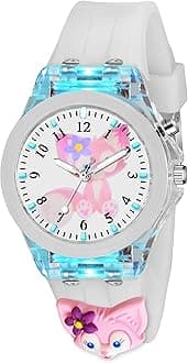 SWADESI STUFF Cute Cartoon Multi Color Lights Rubber Strap Analog Watch for Girls