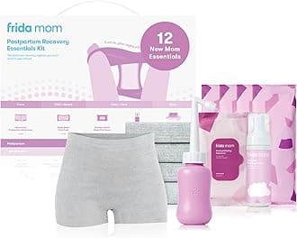Postpartum Recovery Essentials Kit, Includes Disposable Underwear, Instant Ice Maxi Pads, Perineal Healing Foam, Perineal Healing Pad Liners and Upside Down Peri Bottle (11pc Gift Set)