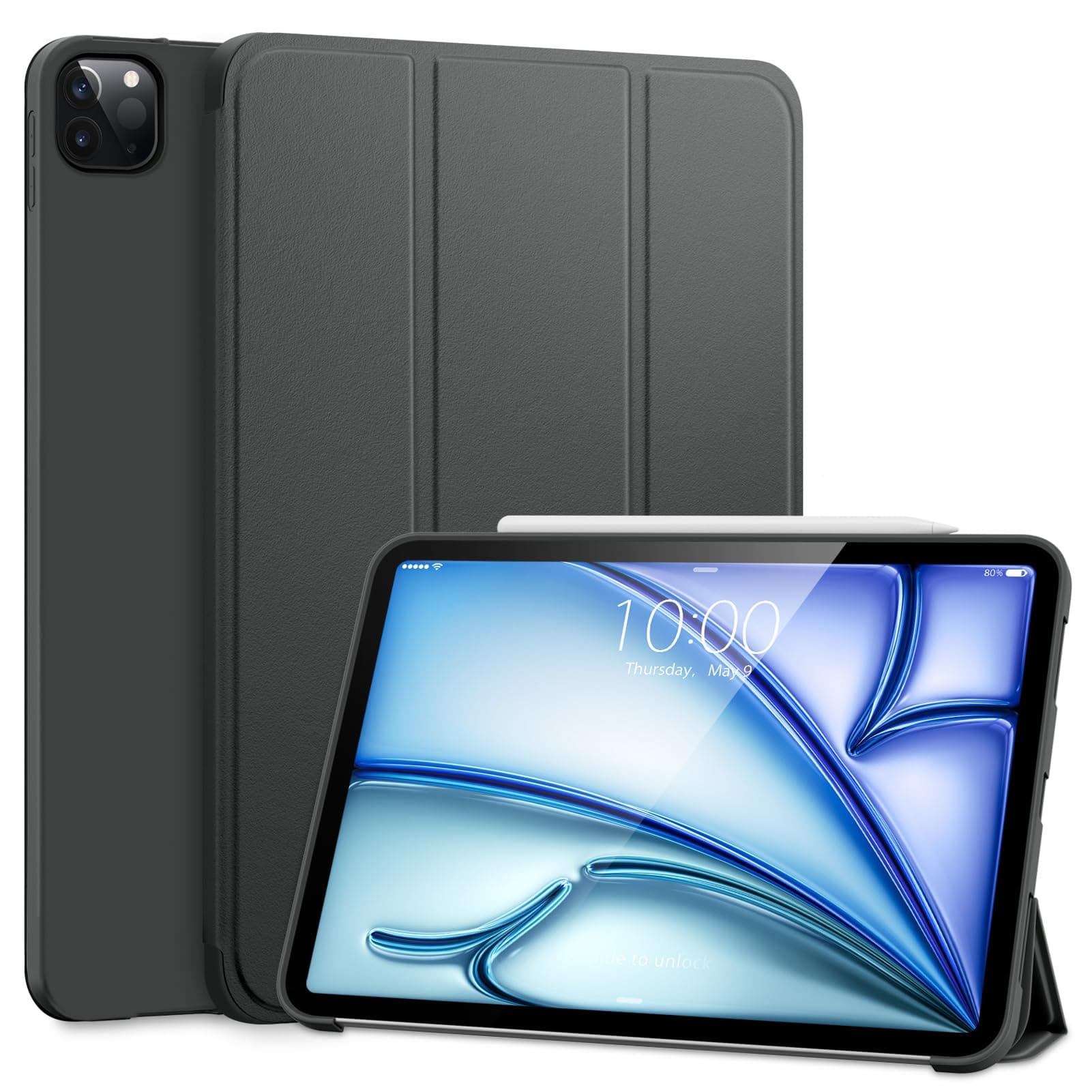 DTTO TPU Case for iPad Pro 11in 2nd/3rd/4th Generation 2022/2021/2020/2018, iPad Air 5/iPad Air 4, Dark Grey