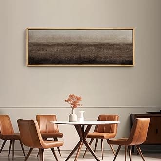 SIGNFORD Large Framed Canvas Print Wall Art Serene Horizon Minimalist Landscape Illustrations Modern Art Calm Warm for Living Room, Bedroom, Office - 60"x20"