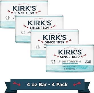 Kirk'sOriginal Coco Castile Soap Fragrance Free 4 oz, Pack 18