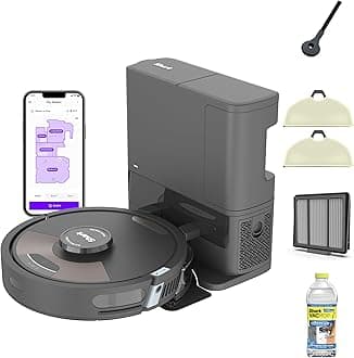 Matrix Plus 2in1 Robot Vacuum & Mop with Sonic Mopping, Matrix Clean, Home Mapping, HEPA Bagless Self Empty Base, CleanEdge, for Pet Hair, WiFi, Black/Mocha, AV2630WA