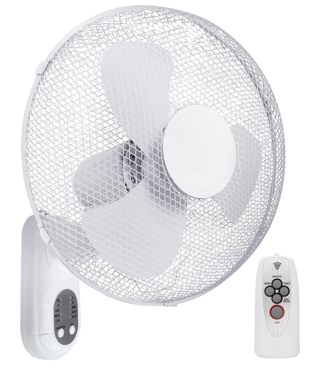 16inch Oscillating Wall Fan Remote Control with Timer 3 Speed