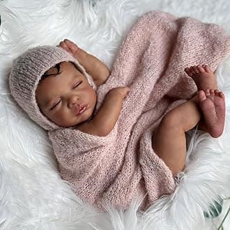 Black Reborn Baby Dolls Girl, 19 in Realistic Baby Doll, Silicone Babys Doll, Black Silicone Reborn Dolls, African American Newborn Babies Brown Skin with Accessories
