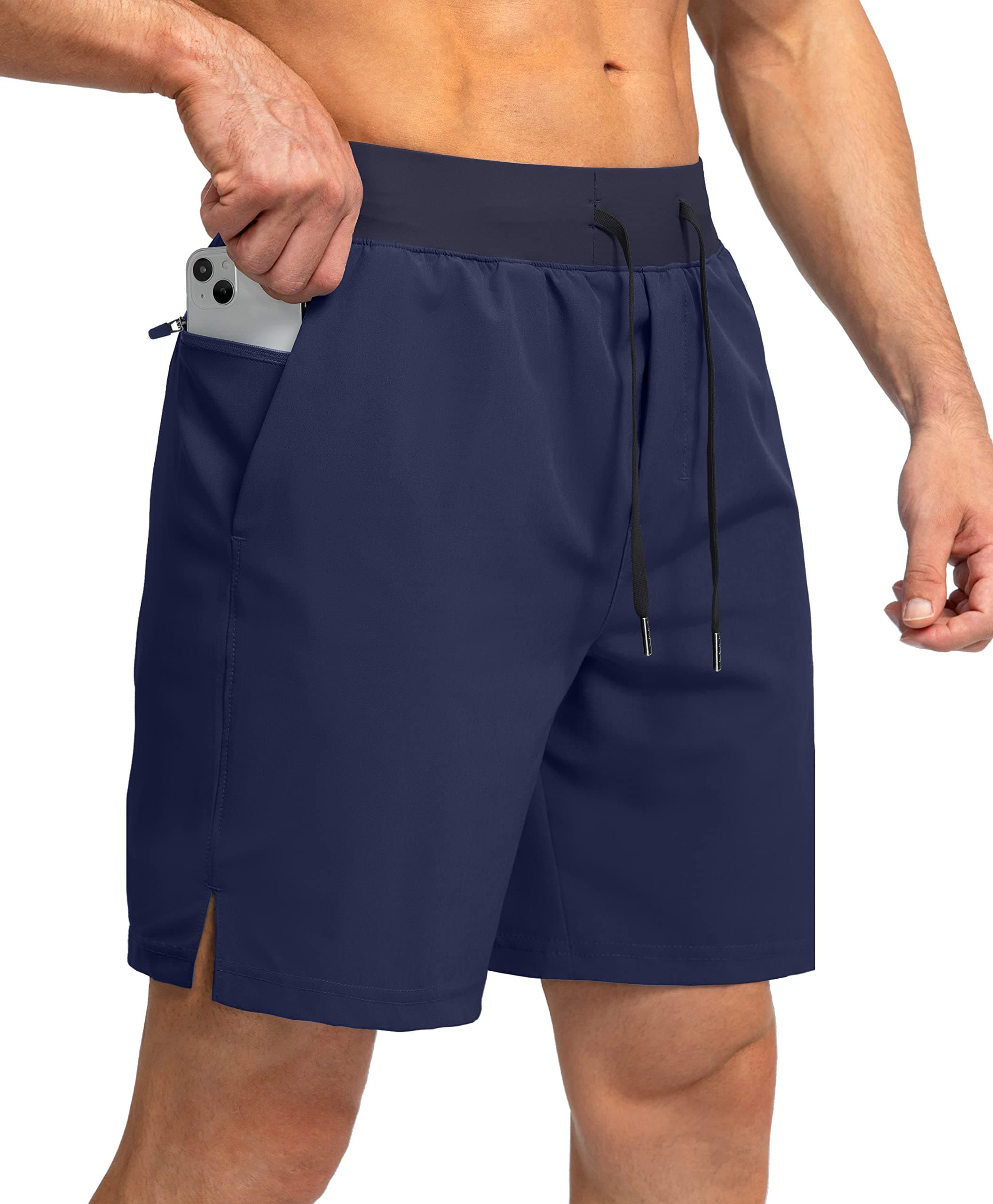 Men's Running Shorts with Zipper Pockets 7 Inch / 5 Inch Lightweight Quick Dry Gym Workout Athletic Shorts for Men