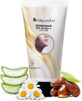 SunShield SPF 50 Pa+++ Cream for Men & Women | Soothes Skin | Water Resistant | Replace Moisture | Protect Against UVA/B Rays | Lightweight | Oily, Dry & Sensitive Skin 150 gm