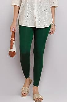 TWIN BIRDS Viscose Elastane Stretch Leggings for Women | Mid Rise Skinny Fit, High Ankle & 7/8 Cropped Length Active Legging