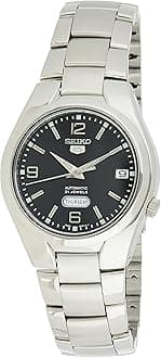 Seiko Men Automatic Watch With Analog Display And Stainless Steel Strap SNK623, Black