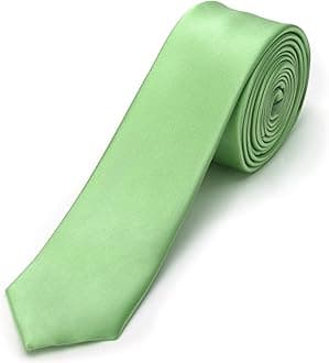 Landisun Black Tie Men Women Solid Skinny Ties Slim Ties Satin Tie