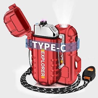 Lafagiet USB-C Rechargeable Lighter, Dual Electric arc, Waterproof, Flame-Less, Windproof Plasma lighters for Grill, Survival, Camping, Candle