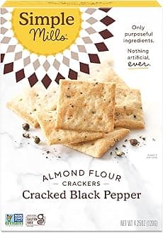 Naturally Gluten-Free Almond Flour Crackers, Cracked Black Pepper, 4.25 oz