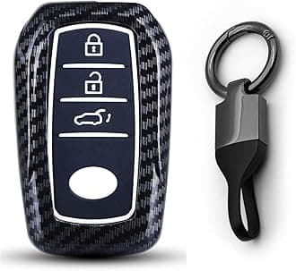 JVCV® Hard Case Key Cover Compatible with Toyota Fortuner, Hilux, Innova Crysta, Fortuner Legender, Innova HyCross, Land Cruiser 2B/3B Smart Key - Stylish Durable Protection (with Keychain Style B)