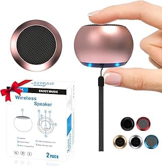 2Pack Portable Mini Speaker, Bluetooth Tiny Speaker,Wireless Micro Speaker for Phone/PC/Tablet, Rechargeable Battery, Built-in Microphone, Pink