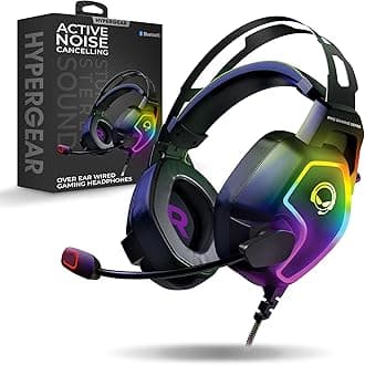 HYPERGEAR Multiplatform Gaming Headset with Noise Rejection Mic, Xtreme Pro Wired Gaming Headphones + LED Mute Indicator Light, in-line Controls, 4-Mode RGB for PC, Mac, Gaming Consoles + More [15596]