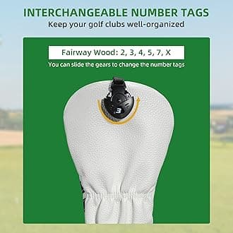 Golf Club Head Covers - 4pcs or 1pc Golf Accessories Club Covers Set for Woods and Driver Fairway Hybrids with Interchangeable Tags