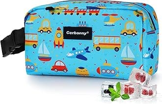 Cerbonny Small Cooler Bag Freezable Lunch Bag for Work School Travel,Small Lunch Bag,Insulated Bag for Kids/Adults,Freezer Lunch Bags Fit for Yogurt,Suit for 3+(Blue Vehicle)