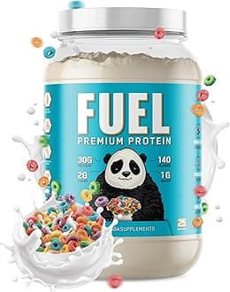 Underground Bio Labs Panda Fuel Premium Protein Whey,Hydrolyzed Collagen,Casein,Probiotics, Enzymes, Keto Friendly,Time Release, 25 Servings (2.5 Pound, Fruity Cereal)